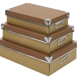 Rangement|Gifi Boîte gigogne x3 en carton avec renfort métal