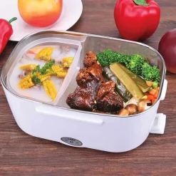 Boîte lunch chauffante 2 compartiments 1 cuillère^Gifi Sale