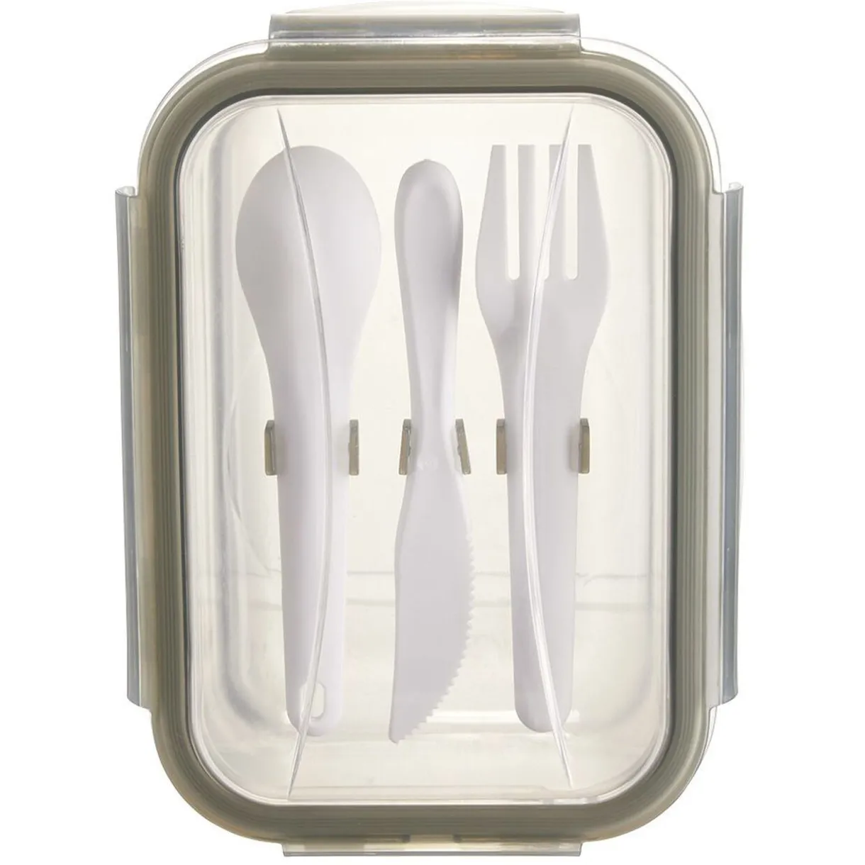 Boîte Lunchbox en verre avec couverts en plastique 1,2L^Gifi Outlet