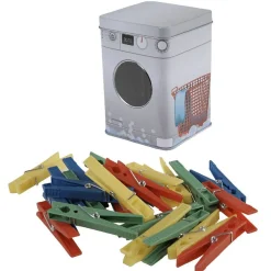 Entretien Du Linge|Gifi Boîte métal et 24 pinces à linge