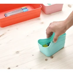 Rangement|Gifi Boîte organiseur tiroir flex rose et vert x7