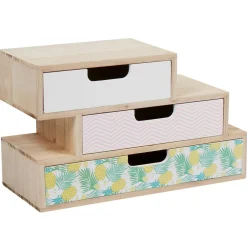 Rangement|Gifi Boîte range bureau 3 tiroirs Sweet exotic