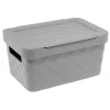 Entretien Du Linge|Gifi Boîte rangement en plastique gris design relief 4,5L
