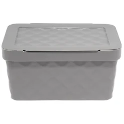 Entretien Du Linge|Gifi Boîte rangement en plastique gris design relief 4,5L