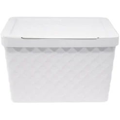 Entretien Du Linge|Gifi Boîte rangement en plastique design relief 17,5L