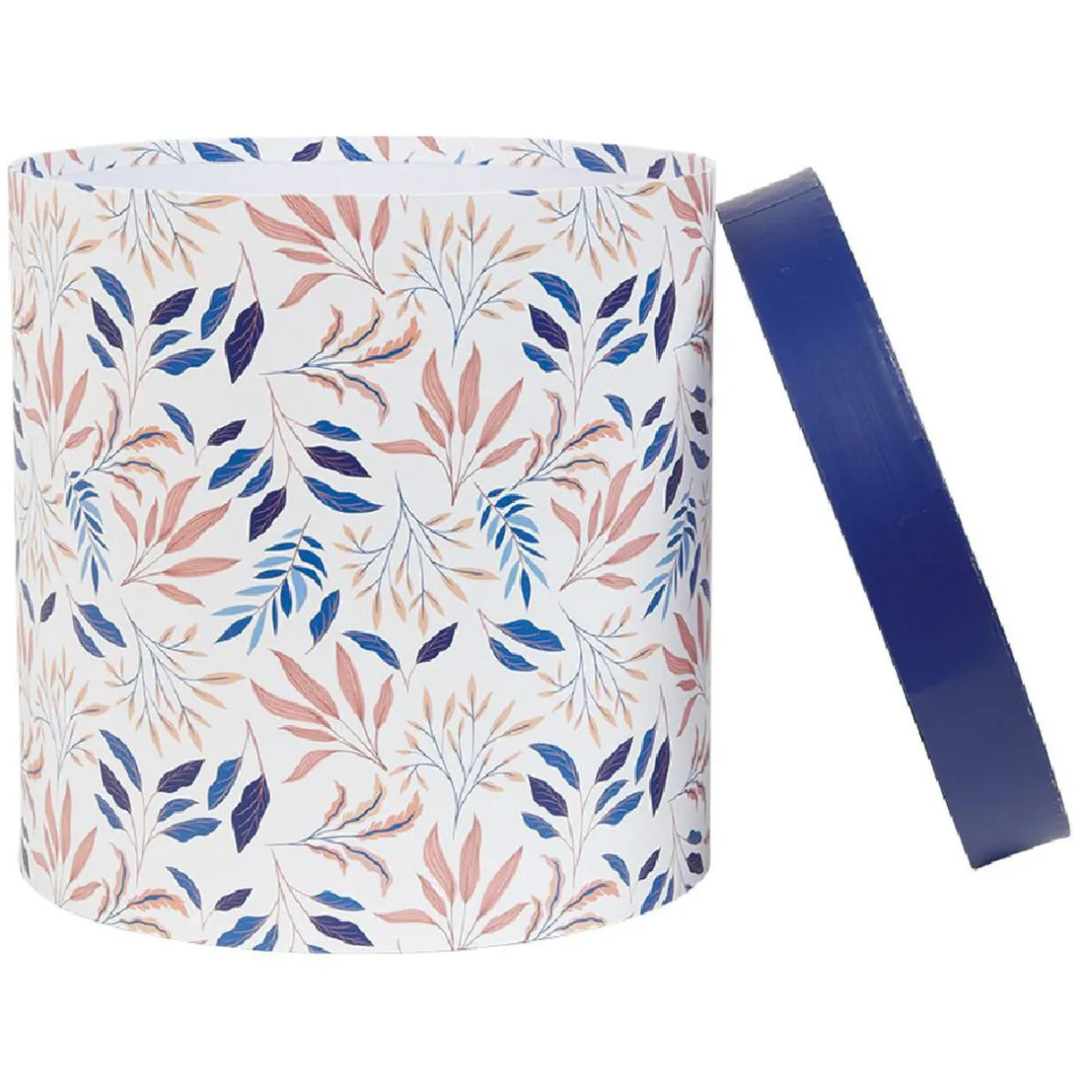 Entretien Du Linge|Gifi Boîte rangement ronde déco empilable motif fleuri bleu et blanc x3