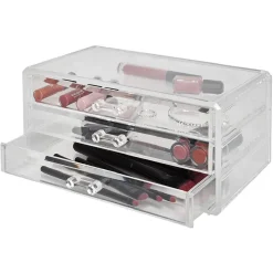 Hot Gifi Boîte rectangulaire 3 tiroirs transparents