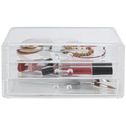 Hot Gifi Boîte rectangulaire 3 tiroirs transparents