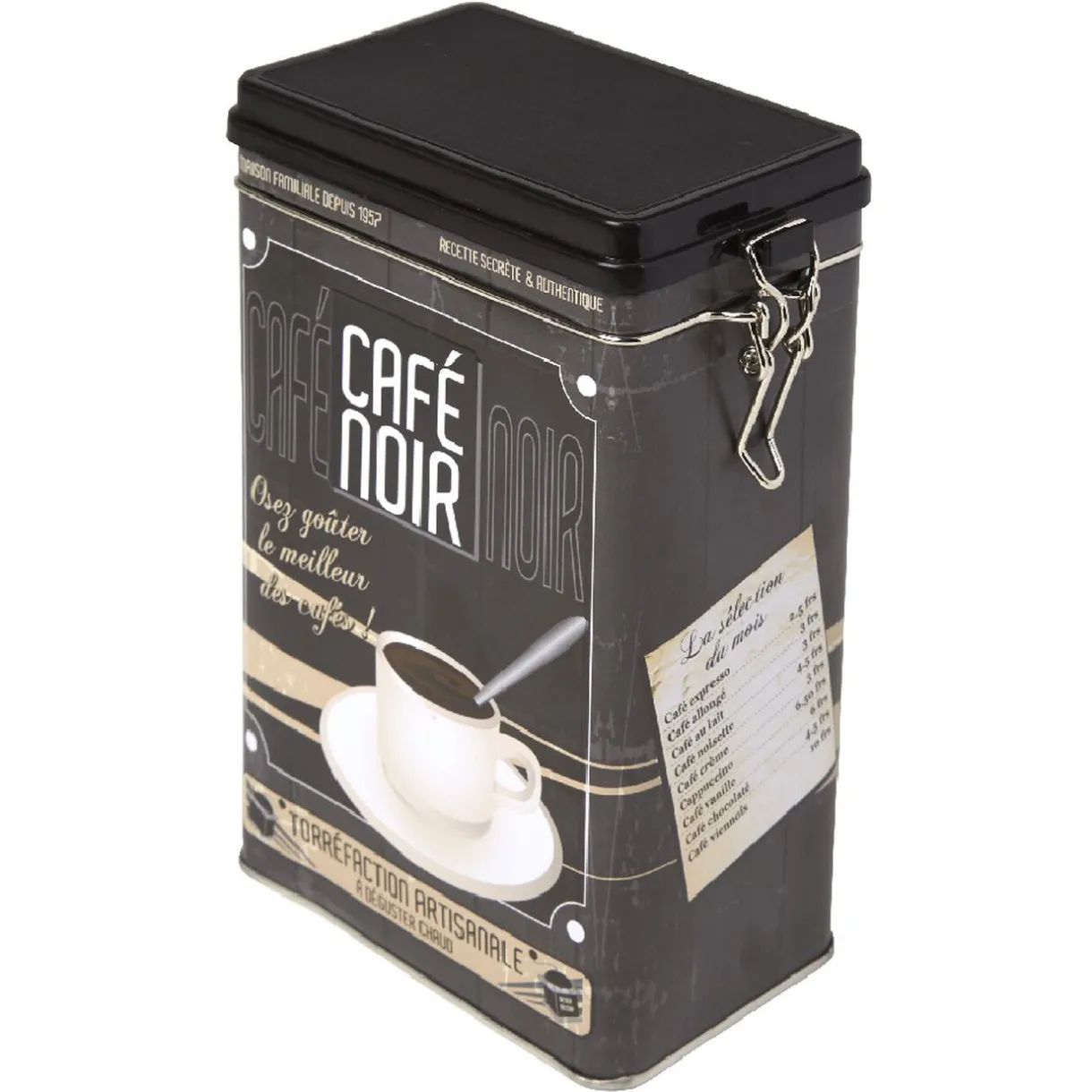 Boîte rectangulaire en métal design café noir^Gifi Online