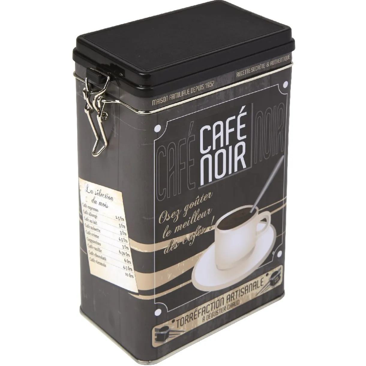 Boîte rectangulaire en métal design café noir^Gifi Online