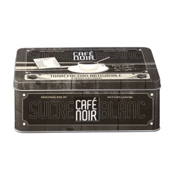 Boîte rectangulaire en métal design café noir^Gifi Discount