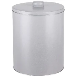 Boîte ronde cylindrique métal grise XL avec couvercle^Gifi Discount