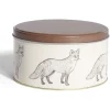Boîte ronde en métal Ø13,5cm motif renard marron^Gifi Sale