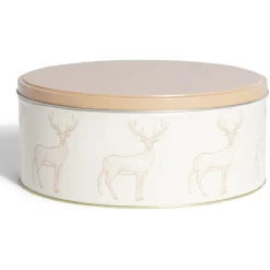 Boîte ronde en métal Ø22cm motif cerf beige et orange^Gifi New