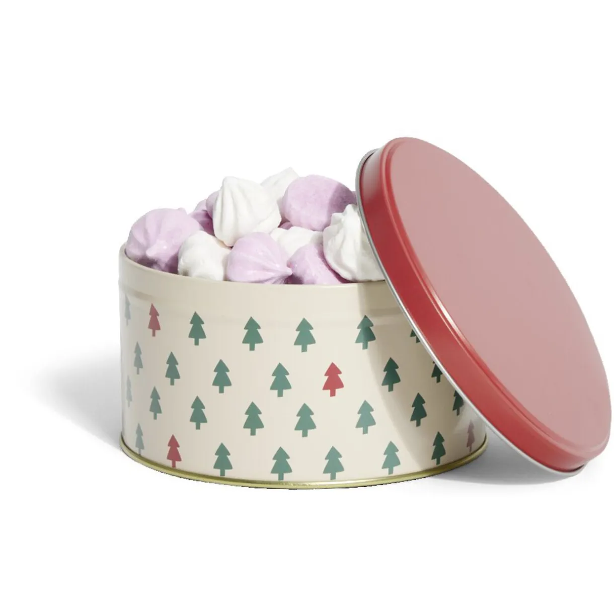 Boîte ronde en métal Ø13,5cm motif sapin vert et rouge^Gifi Outlet