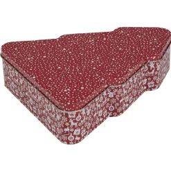 Rangement|Gifi Boîte sapin de Noël rouge étoilé