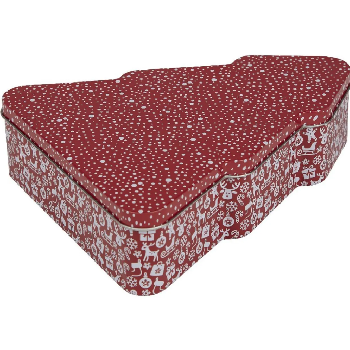 Rangement|Gifi Boîte sapin de Noël rouge étoilé