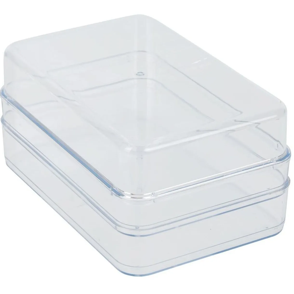 Boîte transparente à 2 niveaux pour frigo 2,5L - L.21,5x14,5xH10,5cm^Gifi Sale