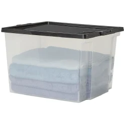 Rangement|Gifi Boîte transparente et noire L35.5H26.5 cm x3