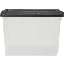 Rangement|Gifi Boîte transparente et noire L35.5H26.5 cm x3