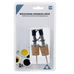 Bouchon en liège avec bec verseur inox x2^Gifi Hot