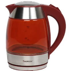 Bouilloire électrique en verre Homday rouge^Gifi Online