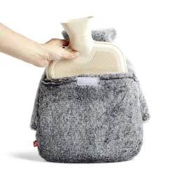 New Gifi Bouillotte pour pieds 1,8L housse fausse fourrure grise