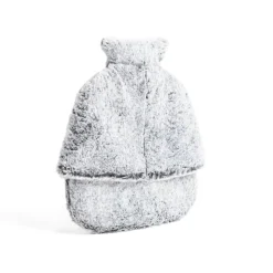 New Gifi Bouillotte pour pieds 1,8L housse fausse fourrure grise