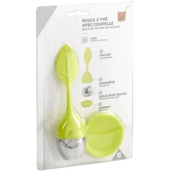 Boule à thé avec poignée et coupelle vert^Gifi Sale