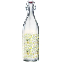 Bouteille en verre décor fruits exotiques avec bouchon à clip 1L^Gifi Discount