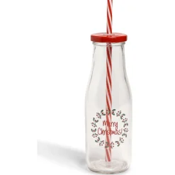 Bouteille en verre 450ML avec paille^Gifi Best