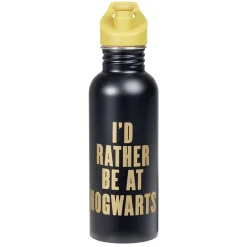 Bouteille gourde Harry Potter Hogwart Poudlard métal noir et orange^Gifi Online