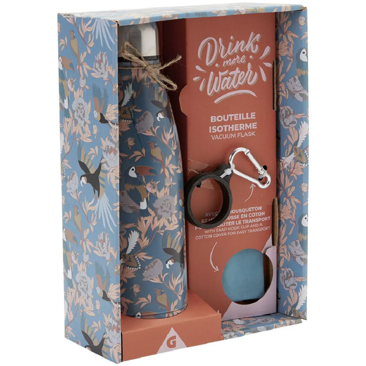 Bouteille isotherme inox avec housse et mousqueton 480 ml^Gifi Outlet