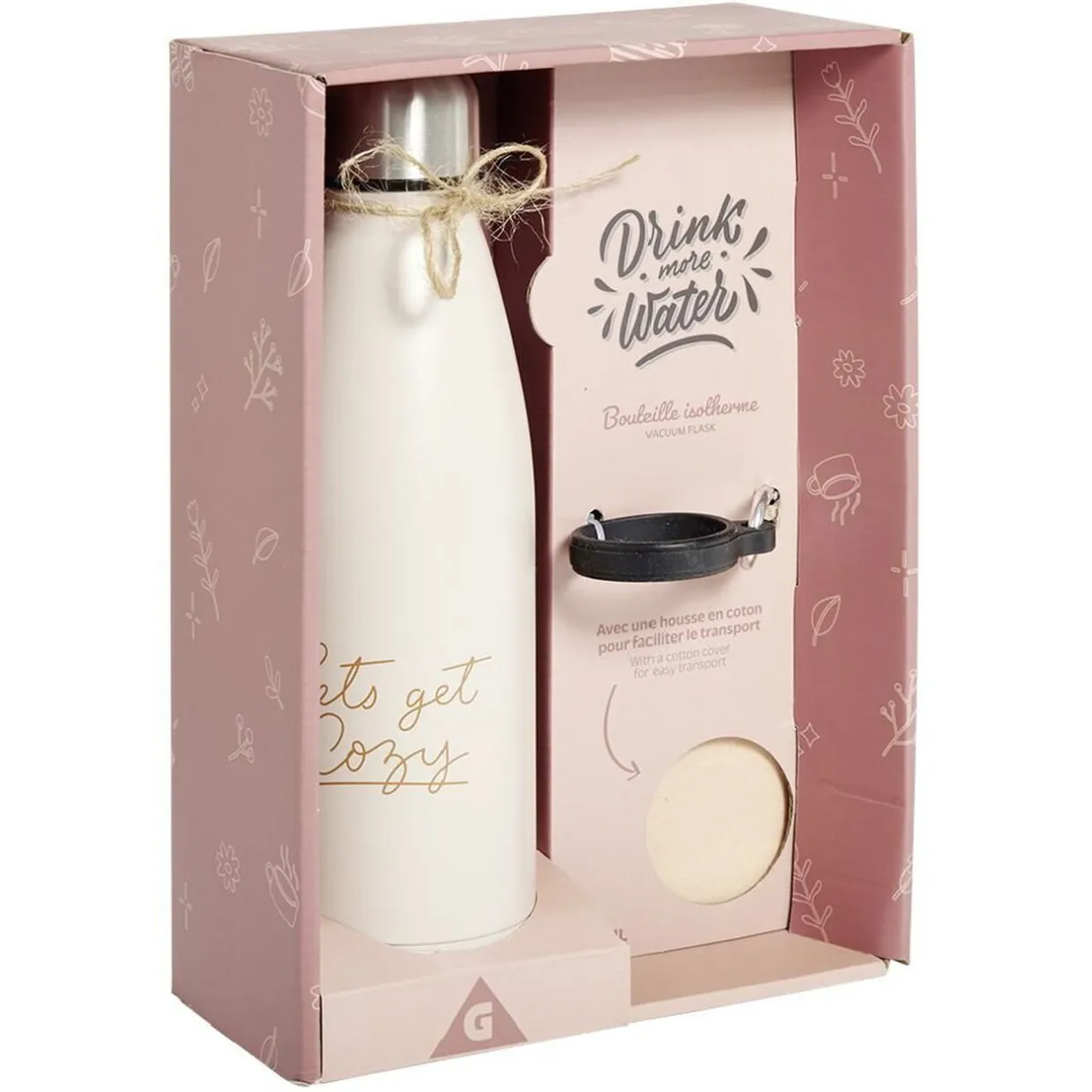 Bouteille isotherme 480ml avec housse rose^Gifi Best