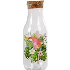 Bouteille plastique et bouchon liège perroquet exotique^Gifi Discount