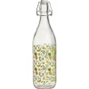 Bouteille verre motif fruit exotique jaune bouchon mécanique 1L H30cm^Gifi New