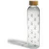 Bouteille verre transparent à motif noir avec bouchon en bambou 730ml^Gifi Discount