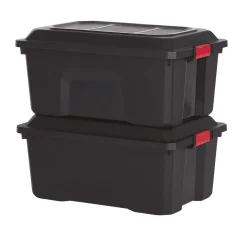 Rangement|Gifi Box de bricolage 40 L noir x2