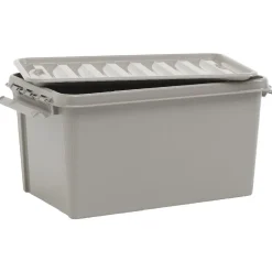 Rangement|Gifi Box de rangement à clip grise 45 L