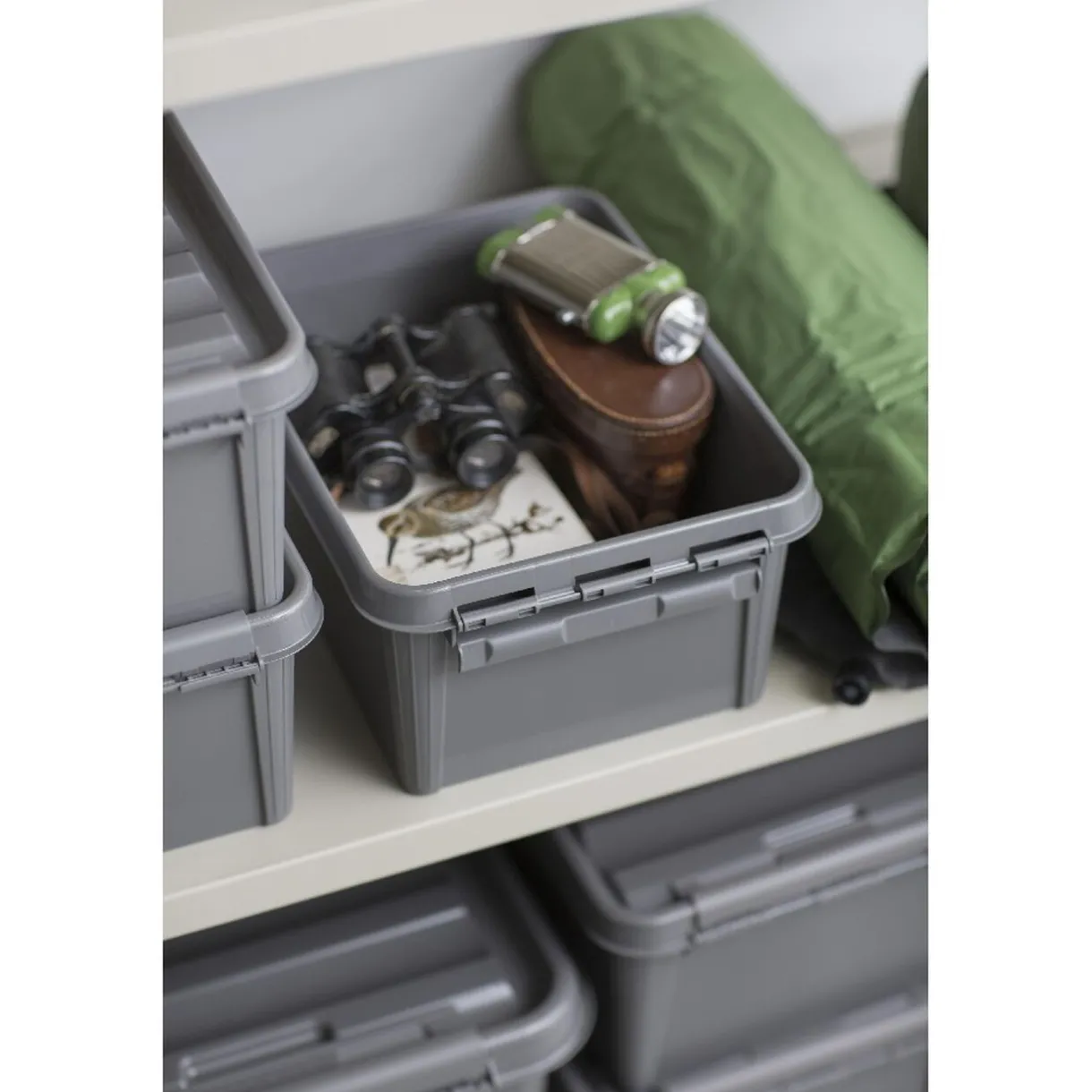 Rangement|Gifi Box de rangement à clip grise 45 L