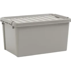 Rangement|Gifi Box de rangement à clip grise 45 L