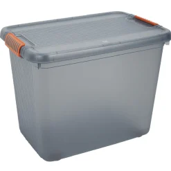 Rangement|Gifi Box de rangement à couvercle XXL 69 L gris