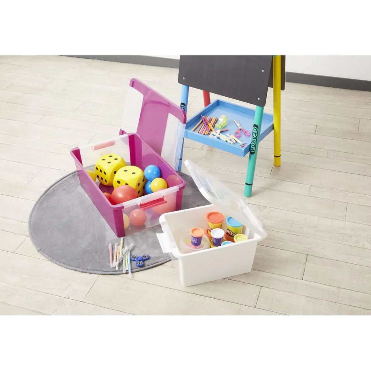 Rangement|Gifi Box de rangement 26 L rose fuchsia