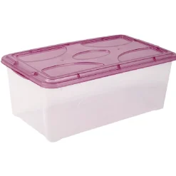 Rangement|Gifi Box de rangement 10 L transparent et violet