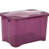 Rangement|Gifi Box de rangement 40 L violet couvercle clip