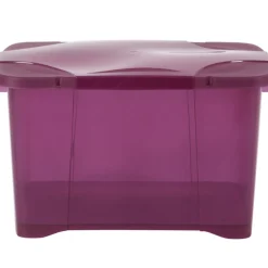 Rangement|Gifi Box de rangement 40 L violet couvercle clip