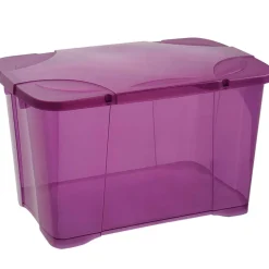 Rangement|Gifi Box de rangement 40 L violet couvercle clip