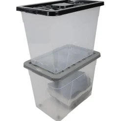 Rangement|Gifi Box de rangement à roulettes 80 L