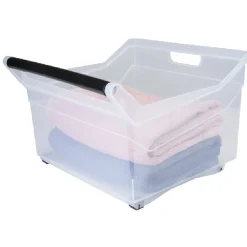Rangement|Gifi Box de rangement à roulettes transparent 36 L