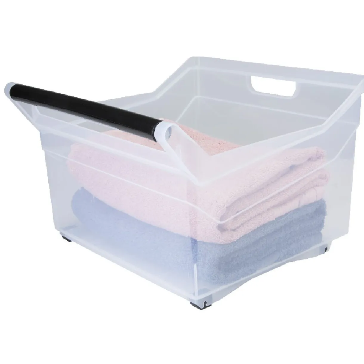 Rangement|Gifi Box de rangement à roulettes transparent 36 L
